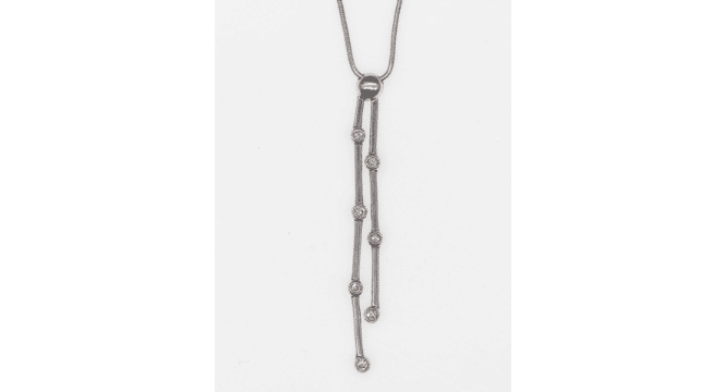 Collier Style Négligé or blanc, diamants 58 Facettes