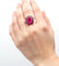 Bague 53 Bague en or blanc 18 carats de 1970, ornée d'une grande tourmaline naturelle et de diamants. 58 Facettes