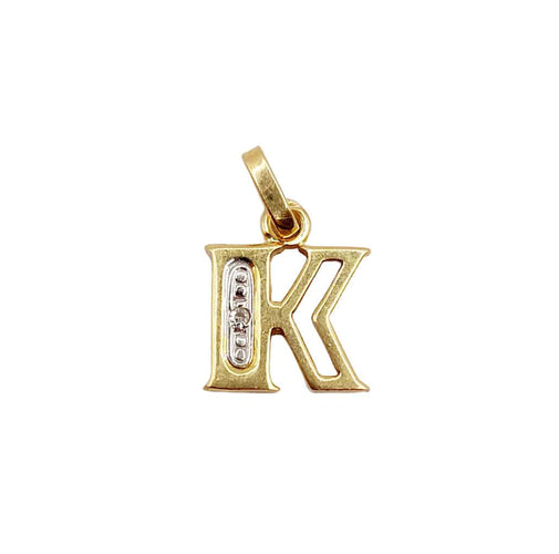 Pendentif Petit Pendentif vintage or jaune, lettre K, petit diamant 58 Facettes A06071