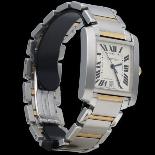 Montre Cartier Montre Tank Francaise Moyen Or Acier 58 Facettes MT43900