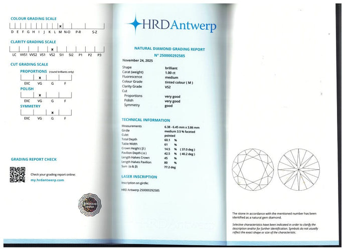 Bague 53-54 Solitaire Diamant – Or Jaune 18k – Diamant Central 1,00 ct M-VS2 – Épaulé Diamants Brillants 0,41 ct – Taille 53-54 58 Facettes FB11203-FB11065