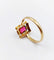 Bague 55 Bague Art Déco or jaune, pierre rouge et diamants taille rose (circa 1920) 58 Facettes A06255