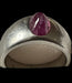 Bague 56 Bague jonc platine rubis birman cabochon 58 Facettes