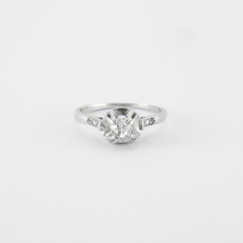 Bague 54 Solitaire en Or blanc & Diamant 58 Facettes