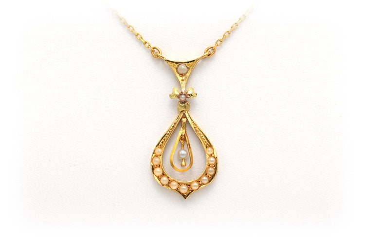 Collier Collier Art Nouveau en or jaune 18 carats et perles 58 Facettes B291
