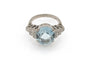 Bague 52 Une bague unique en or blanc ornée d'aigue-marine et de diamants 58 Facettes 11477