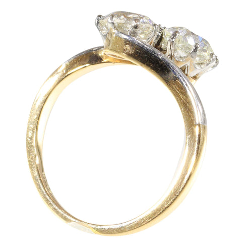 Bague 55 Héritage de l'amour : la bague de fiançailles vintage « Toi et Moi » 58 Facettes 15181-0103