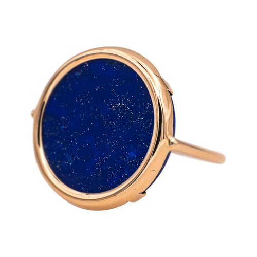 Bague 53 Ginette NY Bague Ever Lapis Disc Ring Or rose Lapis lazuli 58 Facettes 4970139RV