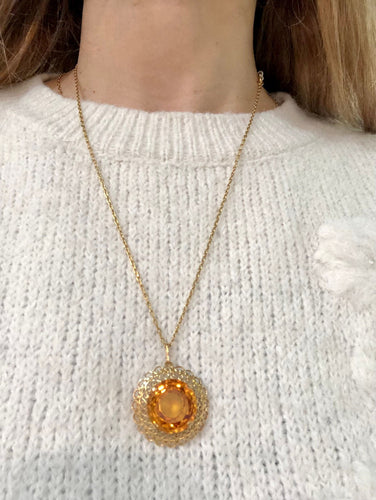 Pendentif Pendentif ancien or jaune citrine 58 Facettes
