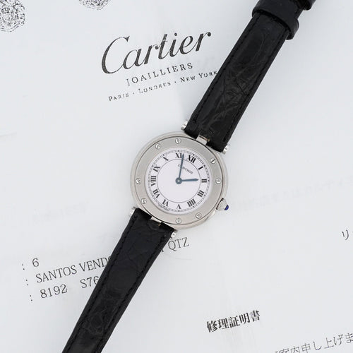 Bracelet Cartier Santos Vendôme - Ivory roman dial - SM 58 Facettes