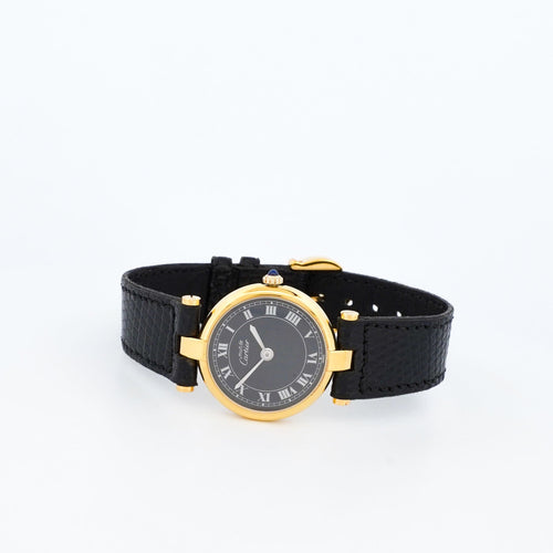 Montre CARTIER - Montre Must Vendôme - Black roman dial - SM 58 Facettes