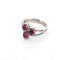 Bague 60 Bague trilogie Daisy en or blanc massif 18 carats avec rubis et diamants 58 Facettes