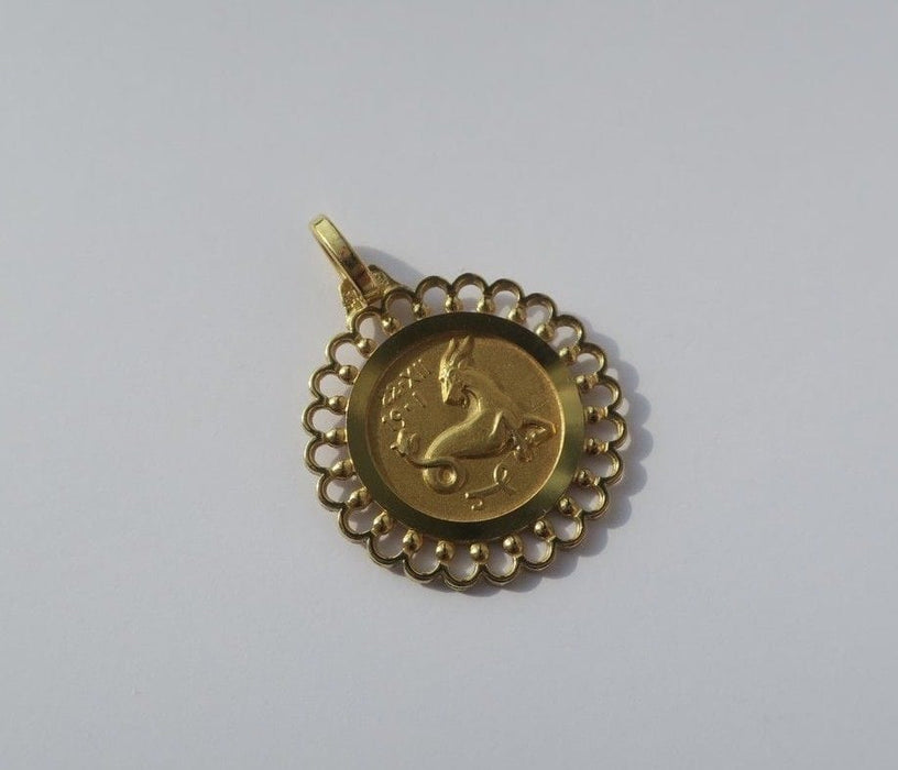 Pendentif Pendentif médaille or jaune zodiaque Capricorne 58 Facettes