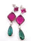 Boucles d'oreilles Boucles d'oreilles en or blanc ornées de rubellite, de tourmaline et de diamants 58 Facettes