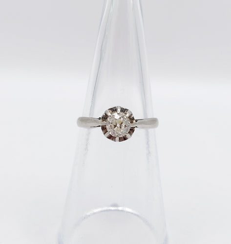 Bague 49.5 Bague solitaire Art Déco Platine diamant taille ancienne (circa 1920) 58 Facettes A05170