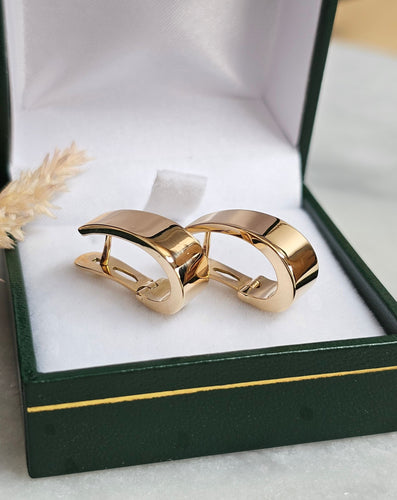 Boucles d'oreilles Boucles créoles ovales or jaune 58 Facettes 686