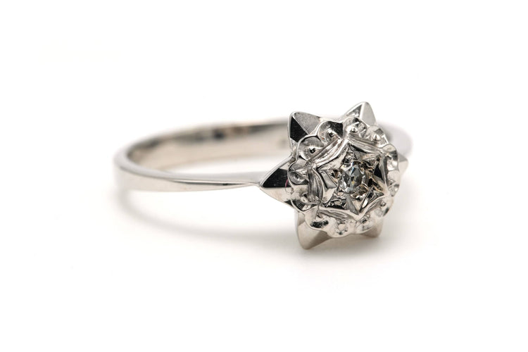 Bague 53 Bague Art Déco or blanc, diamant 58 Facettes B744