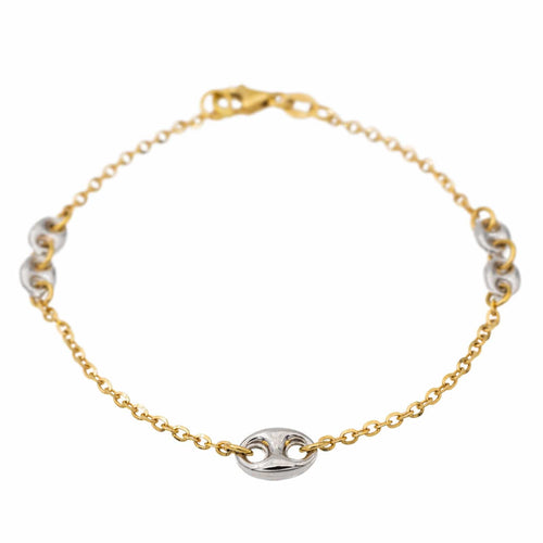 Bracelet Bracelet Grain de café Or jaune, Or blanc 58 Facettes 578490CD