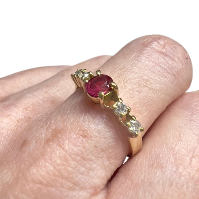 Contemporary design release of gold, diamonds, ruby