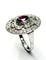 Bague 53 Bague Art Déco en platine sertie de rubis et de diamants (1,52 ct), ornée d'un motif en grappe. 58 Facettes Q407B
