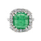 Bague 51 Bague Marguerite Or blanc, Platine Emeraude, Diamant 58 Facettes 3853104CN