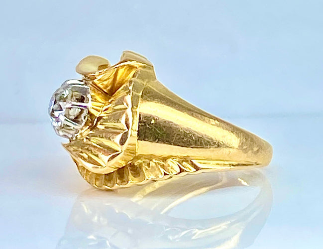 Bague 50 Bague en or jaune, diamant, vers 1940/1960 58 Facettes AB466