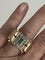 Bague 57.5 Bague Tank Or Jaune Platine Emeraude Diamants 58 Facettes LOT 6375