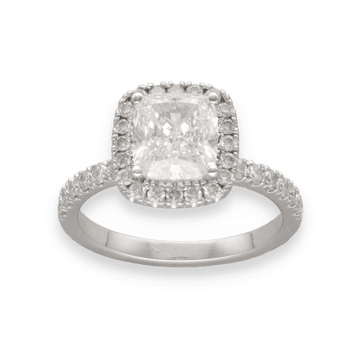 Bague 50 Solitaire diamant en or blanc 58 Facettes