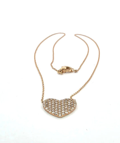 Collier Magnifique collier pendentif cœur serti de diamants 58 Facettes
