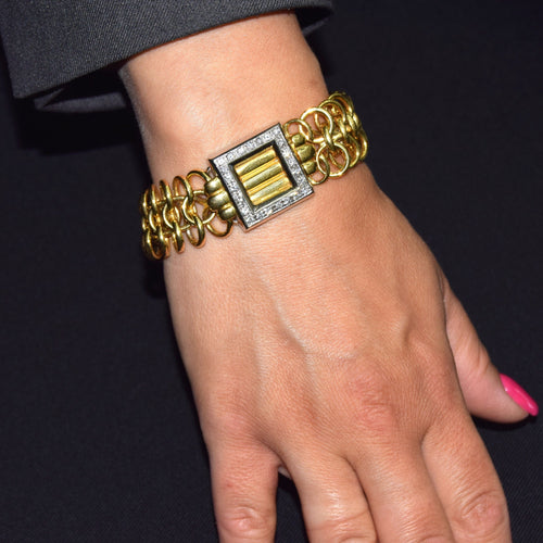 Bracelet BRACELET EN OR 18 KT ET DIAMANTS 58 Facettes