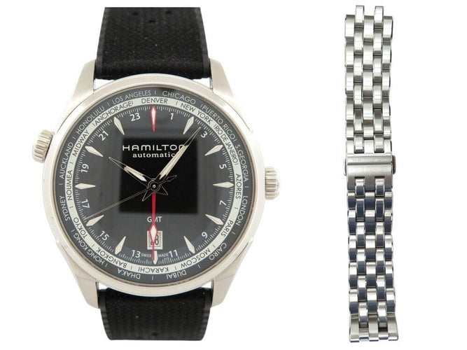 Montre montre HAMILTON jazzmaster gmt h32695731 40mm automatique boite 58 Facettes 266765