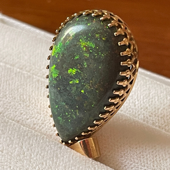 Andamooka black opal pendant