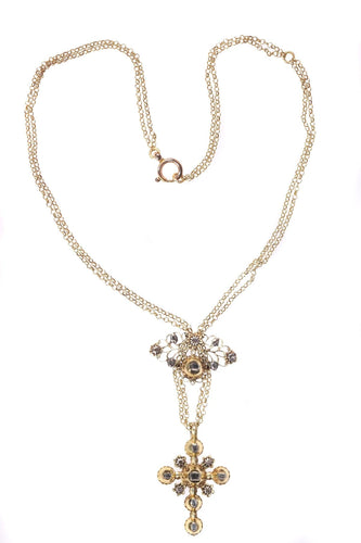 Pendentif Éclat divin : pendentif croix en or des années 1730 58 Facettes 20240-0285