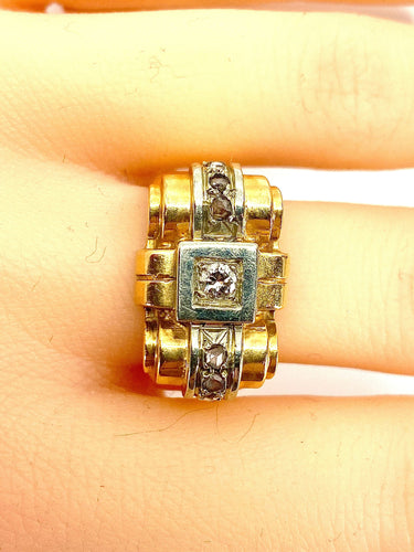 戒指 TANK 黄金和钻石