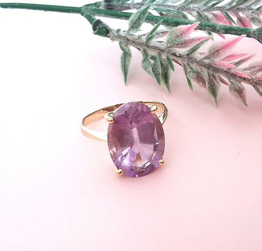 Bague 54.5 Bague Améthyste Ovale 58 Facettes AA 1601