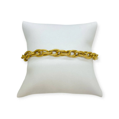 Bracelet Bracelet or jaune double maille forçat 58 Facettes 330082943