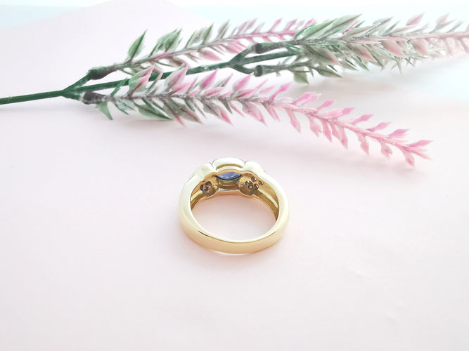 Bague 52.5 Bague Saphir Diamants Or 58 Facettes AA 1623