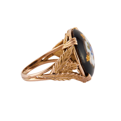 Bague 54 Bague ancienne or jaune et porcelaine 58 Facettes