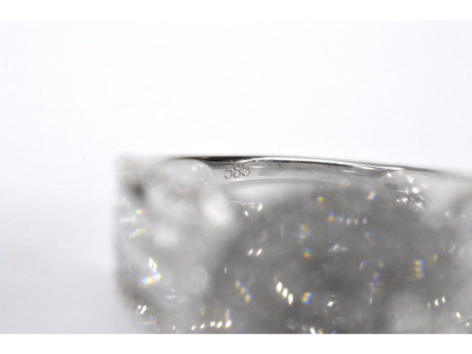 Bague 54 Bague entourage en or blanc avec diamants 58 Facettes 2079