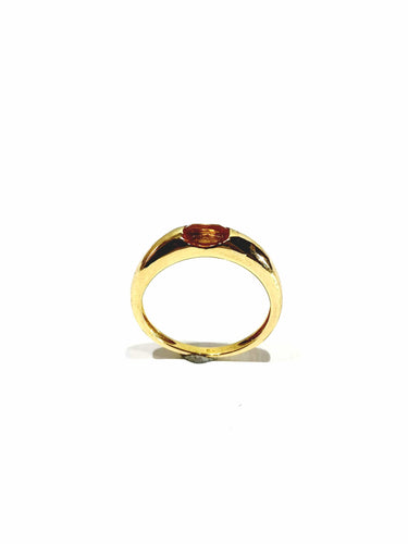 Bague 52 Bague or jaune, citrine orange 58 Facettes