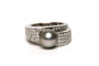 Bague 55 Bague contemporaine en or blanc, perle de Tahiti et diamants (+-0.396ct) 58 Facettes 21854