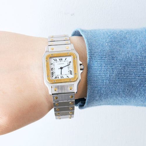 Montre CARTIER - Santos - Montre vintage acier et or 58 Facettes 250109