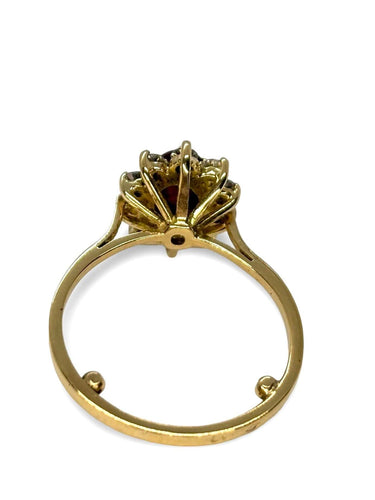 Bague 48 Bague marguerite or jaune rubis et diamants 58 Facettes 882