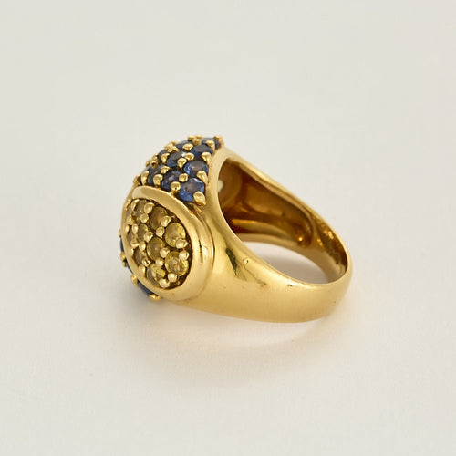 Bague 54 Bague or jaune sertie de saphirs 58 Facettes 2037