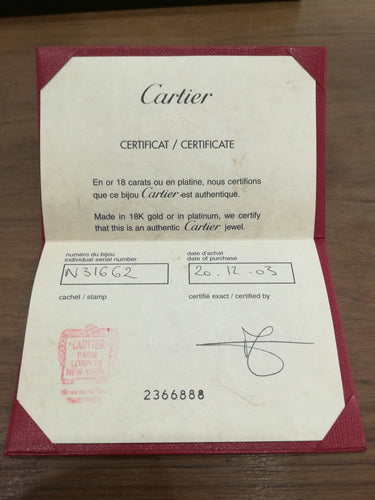 Bague 60 Alliance CARTIER Love Or Blanc 58 Facettes