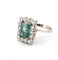 Bague 55 Bague en or blanc 18 carats avec émeraude et diamants 58 Facettes