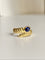 Bague 53 Bague godronnée serpent en or jaune 18k et saphir cabochon 0,55 ct 58 Facettes