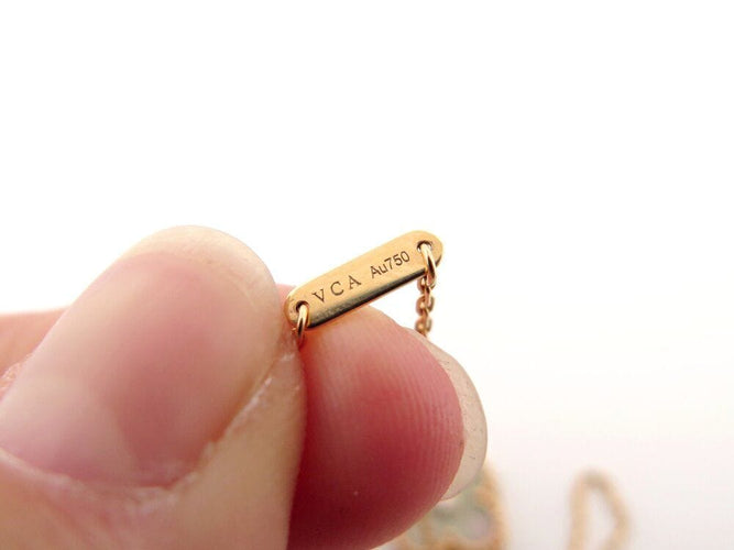 Collier collier van cleef & arples vintage alhambra nacre verte or rose 18k ed lim 58 Facettes 267151