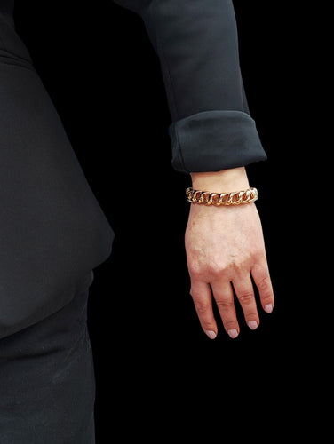 Bracelet Bracelet or jaune maillons carrés 58 Facettes Brac.Carré.1413