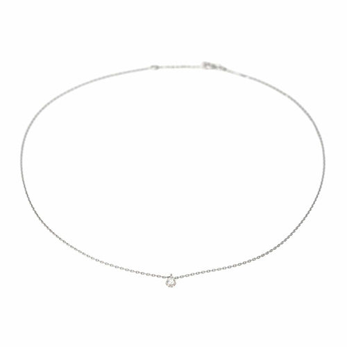 Collier Collier Solitaire Or blanc Diamant 58 Facettes 4387213CN